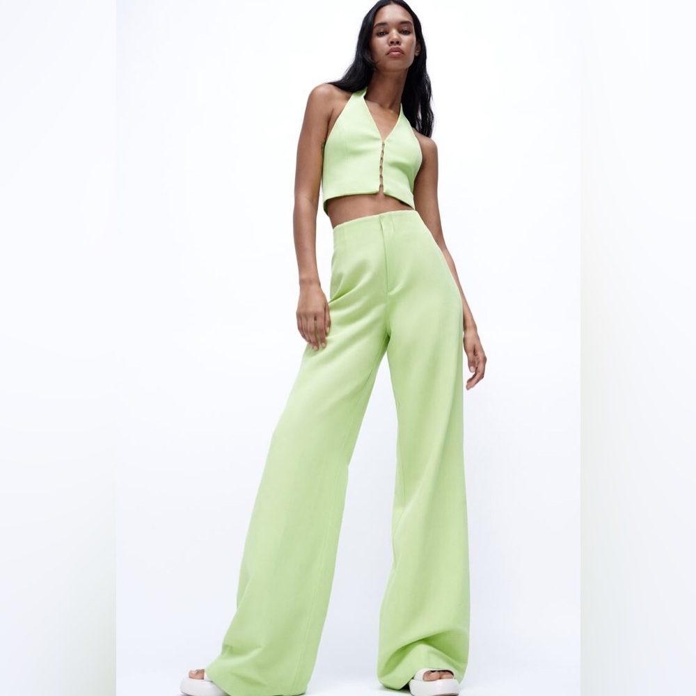 Zara Full Length Linen Blend Pants